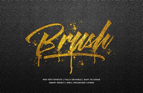 Premium PSD | Gold brush text style effect