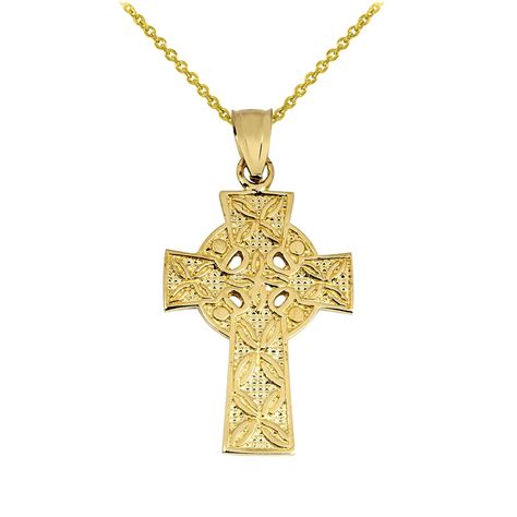 Gold Irish Celtic Cross Pendant | Celtic cross, Gold pendants for men ...