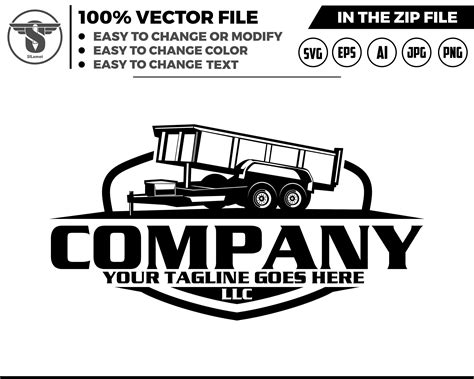 Silhouette Dump Trailer Logo, Trailer Towing Logo, Truck Pickup Logo Svg, Towing Company Logo ...