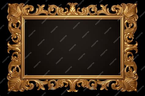 Premium AI Image | a gold frame with a black background with a gold border.