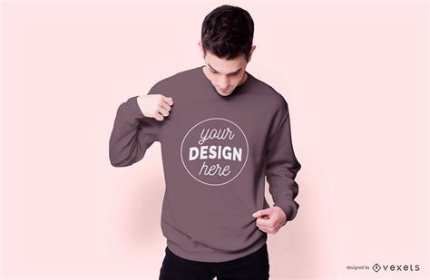 Sweatshirt Model Mockup PSD Editable Template