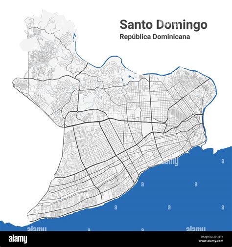 Santo Domingo vector map. Detailed map of Santo Domingo city administrative area. Cityscape ...