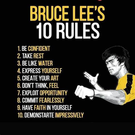 Bruce Lee's 10 Rules | Bruce lee quotes, Martial arts quotes, Bruce lee