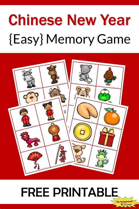 Chinese New Year Memory Game Free Printable | Chinese new year activities, Chinese new year ...