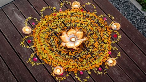 Festivals & Events News | Simple and Beautiful Rangoli Designs With Flowers and Leaves For ...