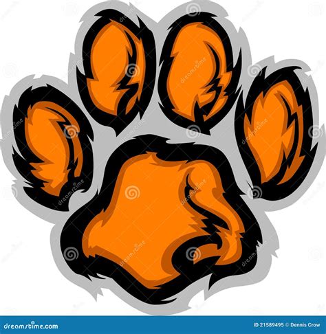 Tiger Paw Mascot Illustration Stock Vector - Illustration of sports, panther: 21589495