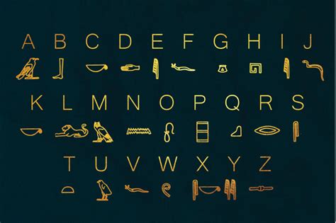 Egyptian Hieroglyph Typeface By Dene Studios | TheHungryJPEG