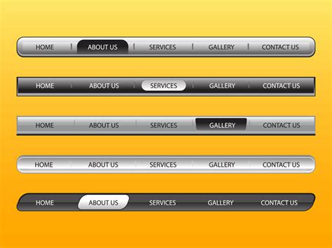 Web Navigation Bars Set Vector Art & Graphics | freevector.com