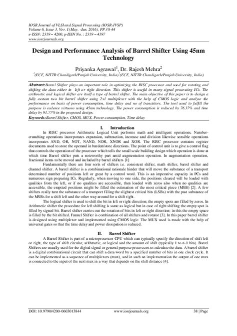 (PDF) Design and Performance Analysis of Barrel Shifter Using 45nm Technology | IOSR Journals ...