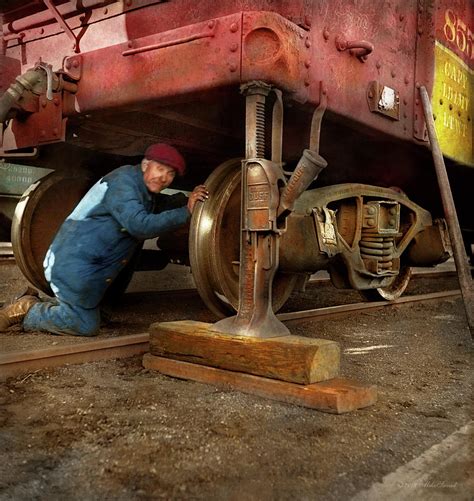 Train Repair - Fixing a flat 1942 Photograph by Mike Savad - Pixels