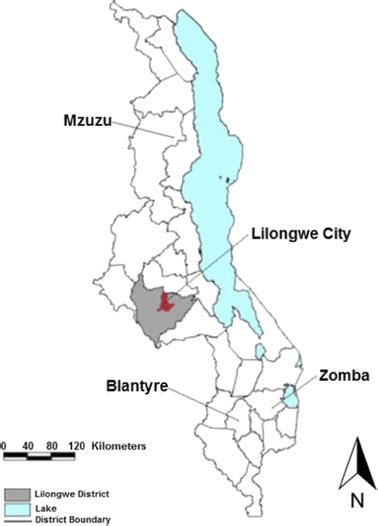Map of Malawi and location of Lilongwe District (SMP 2006) | Download Scientific Diagram