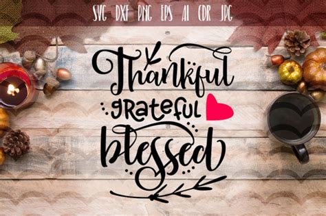 Thankful Grateful Blessed Graphic by Vector City Skyline · Creative Fabrica