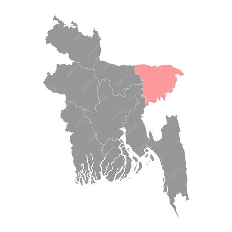 Premium Vector | Sylhet division map administrative division of bangladesh