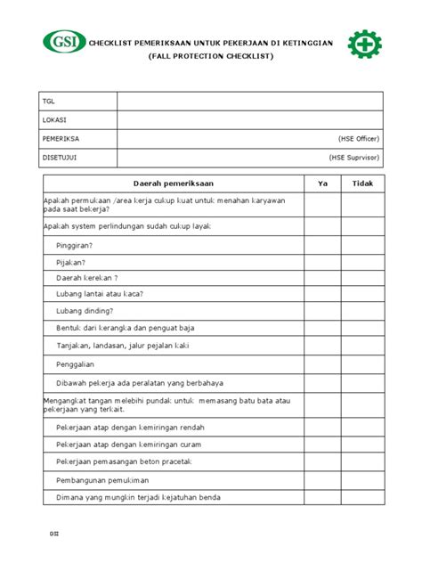 Fall Checklist | PDF