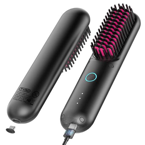 Buy TYMOPorta Cordless Hair Straightener Brush, Portable Mini ...