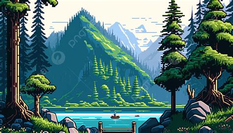 Game Forest Lake Background, Pixel Game, Pixel Forest, Game Background Image And Wallpaper for ...