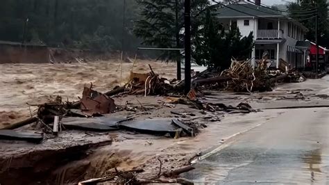 Chimney Rock flooding damage captured in North Carolina town