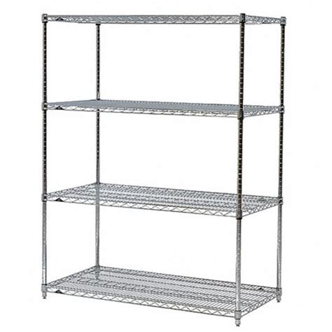 METRO Wire Shelving Unit: Add-On, 72 in x 24 in, 63 in Overall Ht, 4 Shelves, Split Sleeve, Dry ...