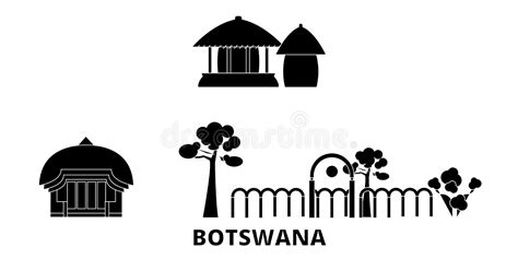 Botswana City Skyline Isolated Vector Illustration. Botswana Travel ...