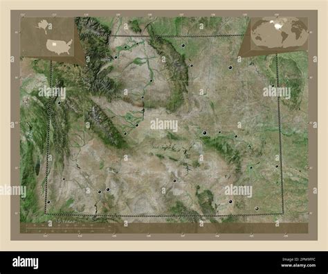 Wyoming, state of United States of America. High resolution satellite ...