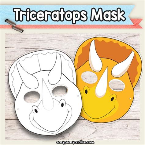 Printable Triceratops Dinosaur Mask Template – Easy Peasy and Fun ...