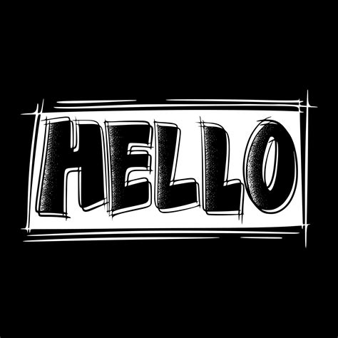 Hello graffiti lettering illustration hand drawn style black and white premium vector 18874534 ...