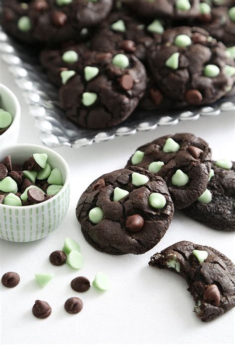 Double Chocolate Mint Chip Cookies - Sprinkle Bakes