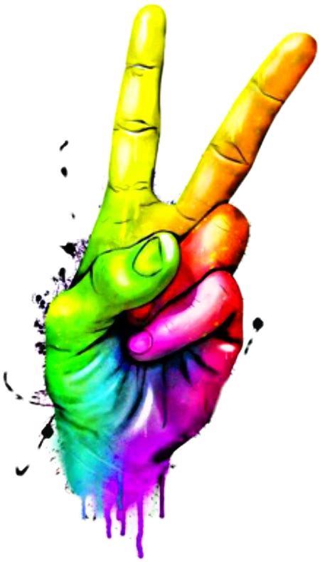 Download Colorful Peace Sign Hand Gesture | Wallpapers.com