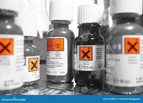 Chemicals bottles a stock image. Image of corrosive, labels - 47122807