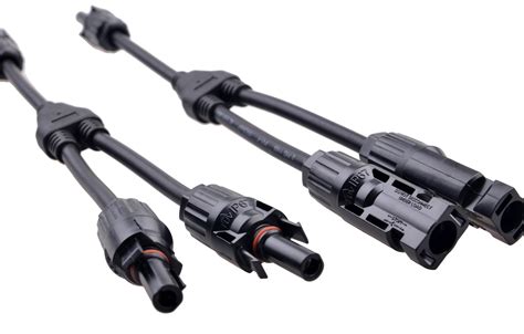 MC4 Y-branch PV Cable Connector Solar Panel Male & Female Connectors ...