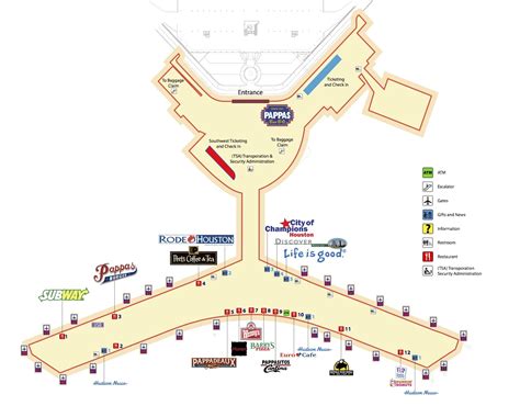 Houston Hobby Airport Terminal Map