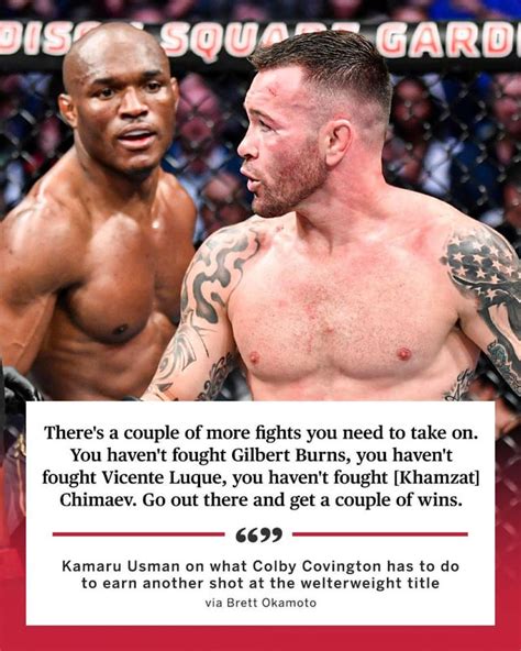 Kamaru Usman on Colby Covington earning a trilogy fight with him. : r/MMA