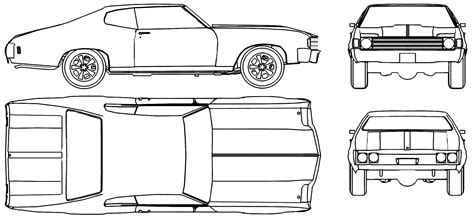 1972 Chevrolet Chevelle Sport Coupe blueprints free - Outlines