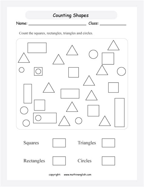 Count basic geometric shapes: square, rectangle, triangle and circles ...