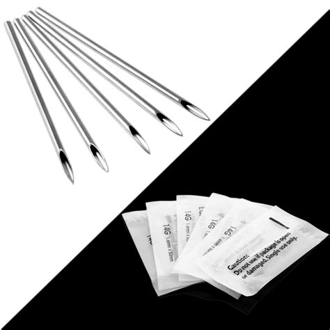 10pcs Professional Tri Beveled Medical Grade Surgical Steel Body Piercings Needle Sterile Tattoo ...