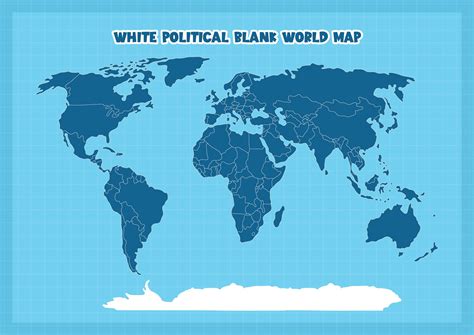 Blank World Map Without Labels - World Map Outline Thin Country Borders And Thick Vector Image ...