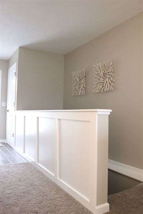 DIY Front Entryway Paneled Wall | Half wall, Stair wall decor, Half wall staircase