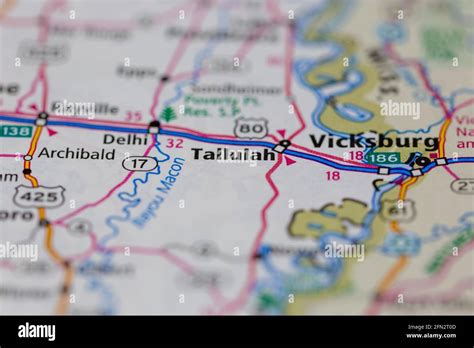 Tallulah Louisiana USA Shown on a Geography map or road map Stock Photo - Alamy