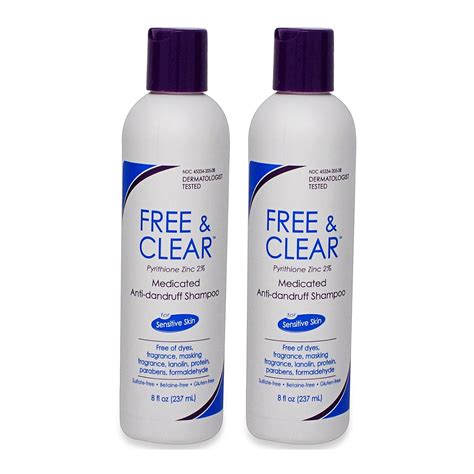 Free & Clear Medicated Anti-Dandruff Shampoo, 8 oz. 2 Pack - LaLa Daisy