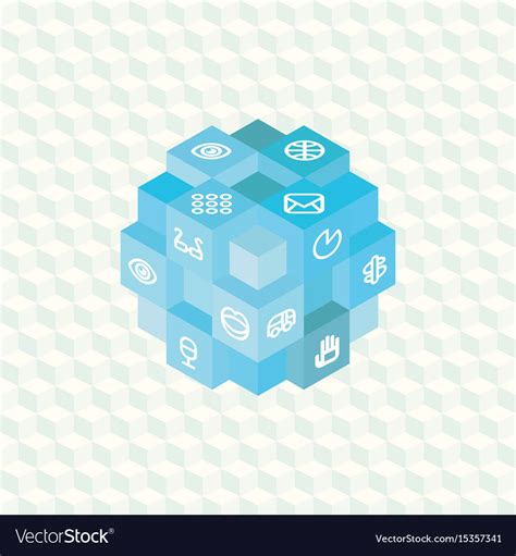 Isometric projection infographic array of cubes Vector Image