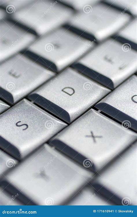 Silver Keyboard on an Old Laptop Stock Image - Image of silver, laptop ...