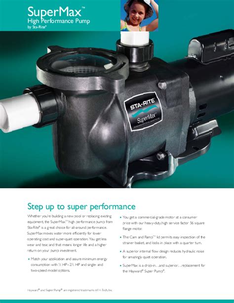 Pentair Pool High Performance Pump Installation and User's Guide | ManualsOnline.com