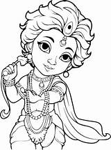Hindu God Shree Krishna Black And White Coloring Page  Premium AI sketch template