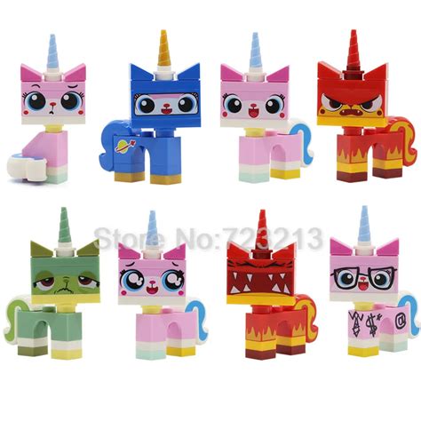 8pcs/lot Cartoon Cute Unikitty Cat Figure Set Queasy Biznis Angry Kitty Astro Kitty Building ...