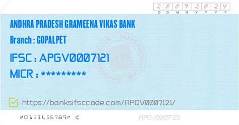 Andhra Pradesh Grameena Vikas Bank Gopalpet Branch IFSC Code - Wanaparthy, APGVB Gopalpet IFSC ...