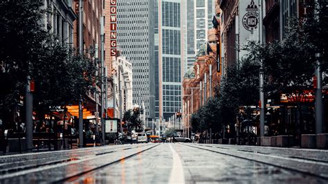 city, road, buildings, street, 4k HD Wallpaper