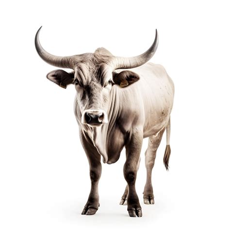 Premium Photo | Portrait of a black bull with horns isolated on a white ...