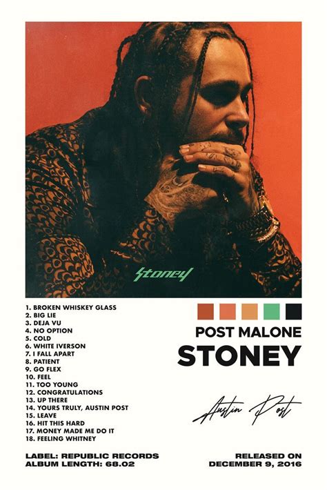 Post Malone Poster - Stoney Poster | Post Malone Album Cover Poster ...