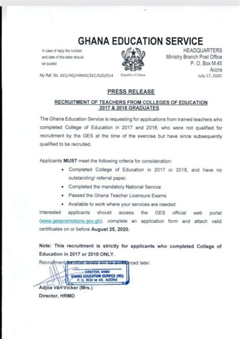 Yes! Ghana Education Service is Recruiting – Fact Check Ghana