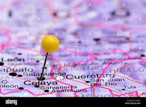 Celaya pinned on a map of Mexico Stock Photo - Alamy